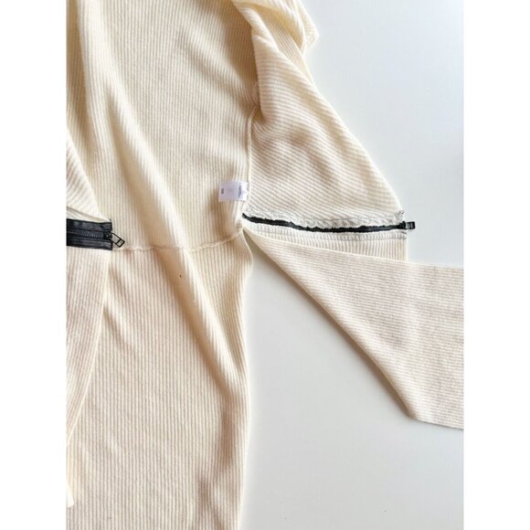 ROBERT RODRIGUEZ Cream Wool Cashmere Knit Zipper Wrap Cardigan Sweater, Size XS - Picture 13 of 16
